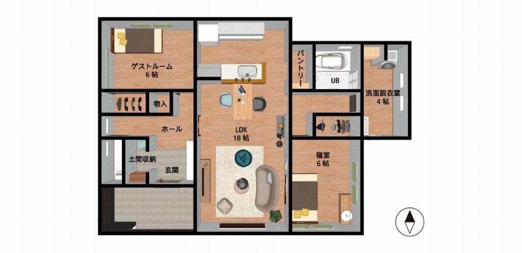 ottimo！ROSAの24坪プランの間取り