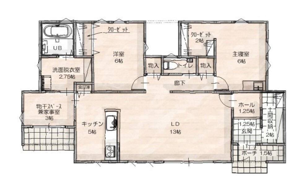 24坪の家の間取り図