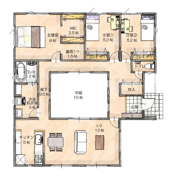30坪の家の間取り図