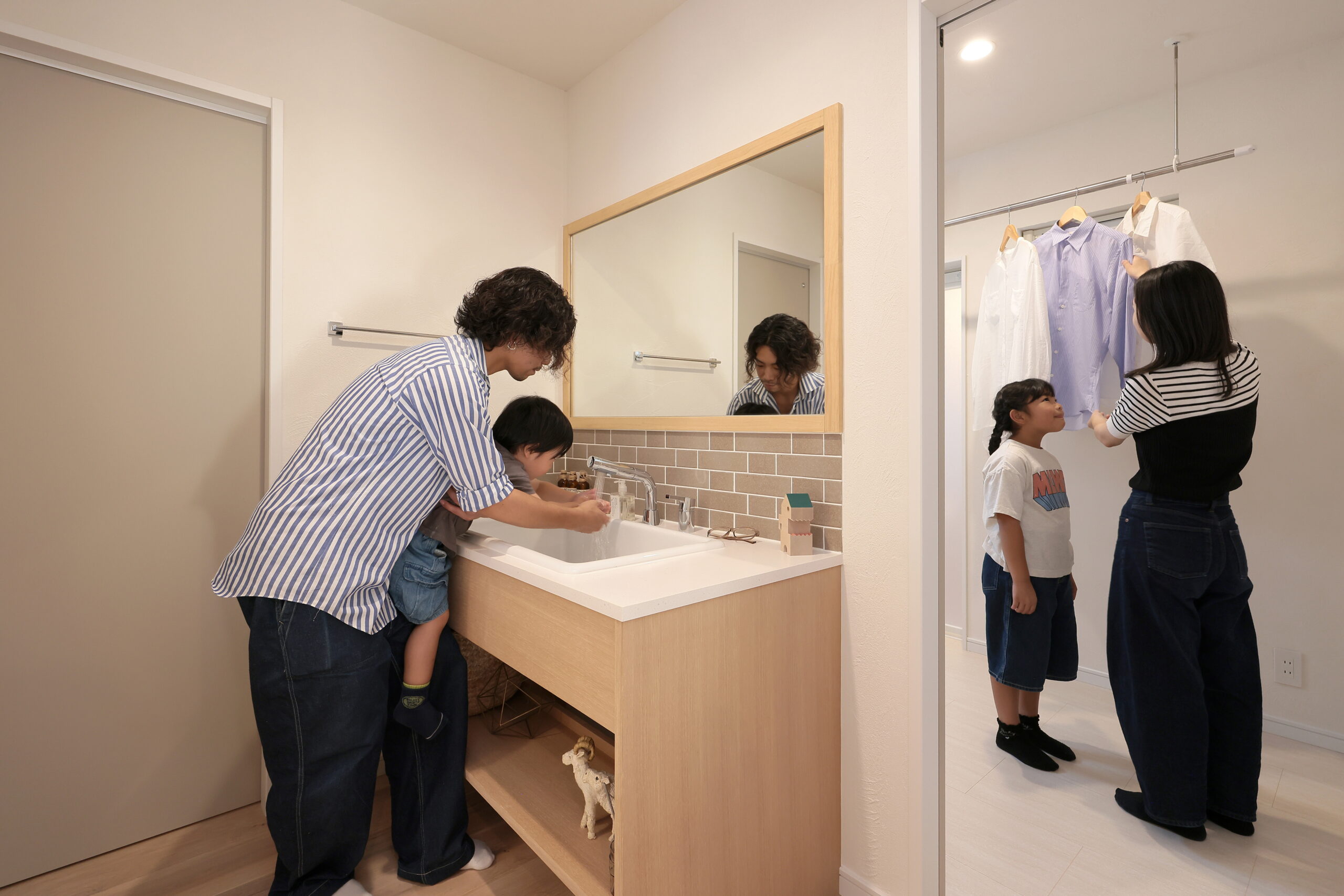 使いやすい間取りが魅力の水回り
