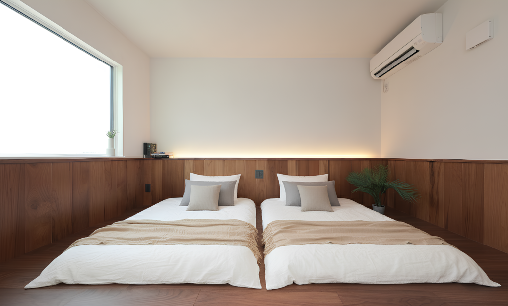 温もりを感じる小上がりの寝室