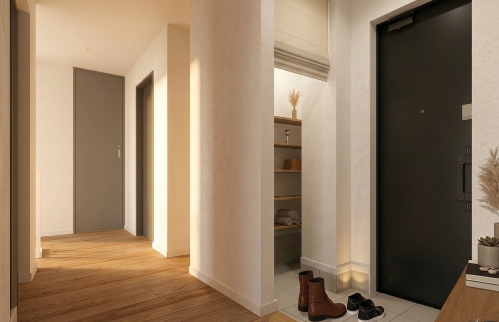 土間収納付きの玄関