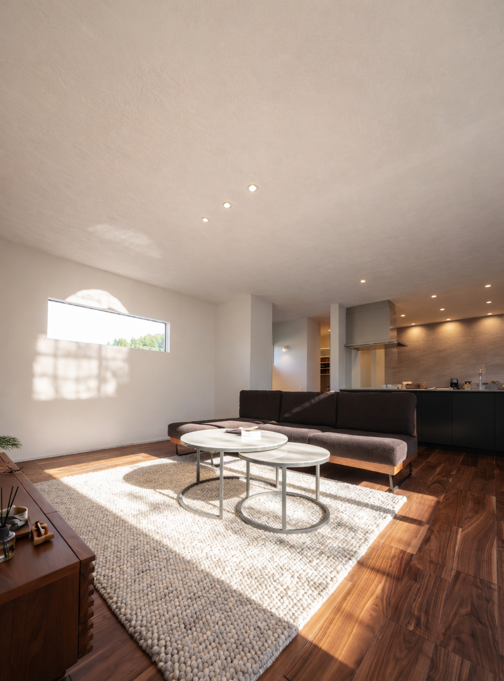 光が差し込む明るいLDK