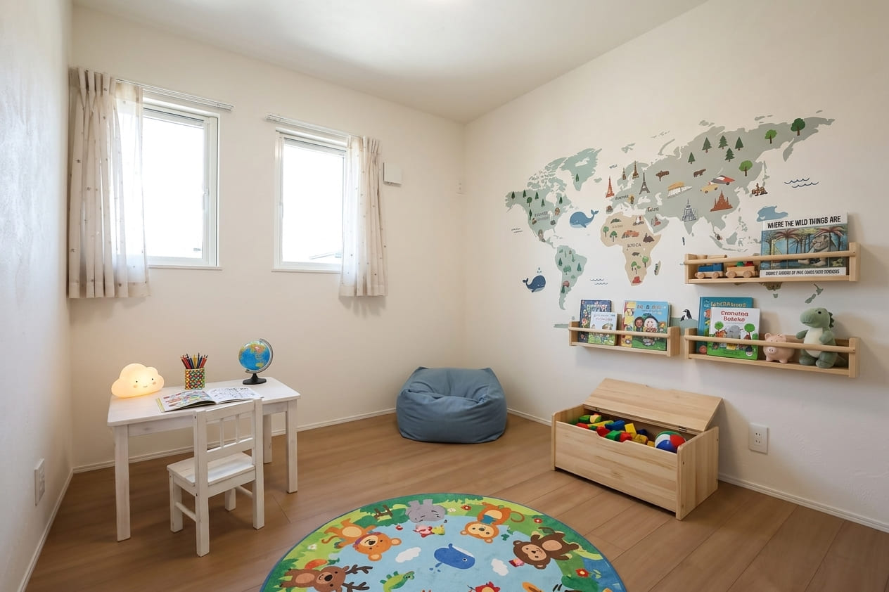 もうひとつの子ども部屋。年齢を重ねても使いやすくシンプルに仕上げました。