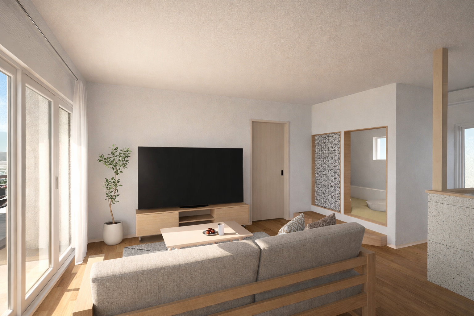 日当たりの良いリビング