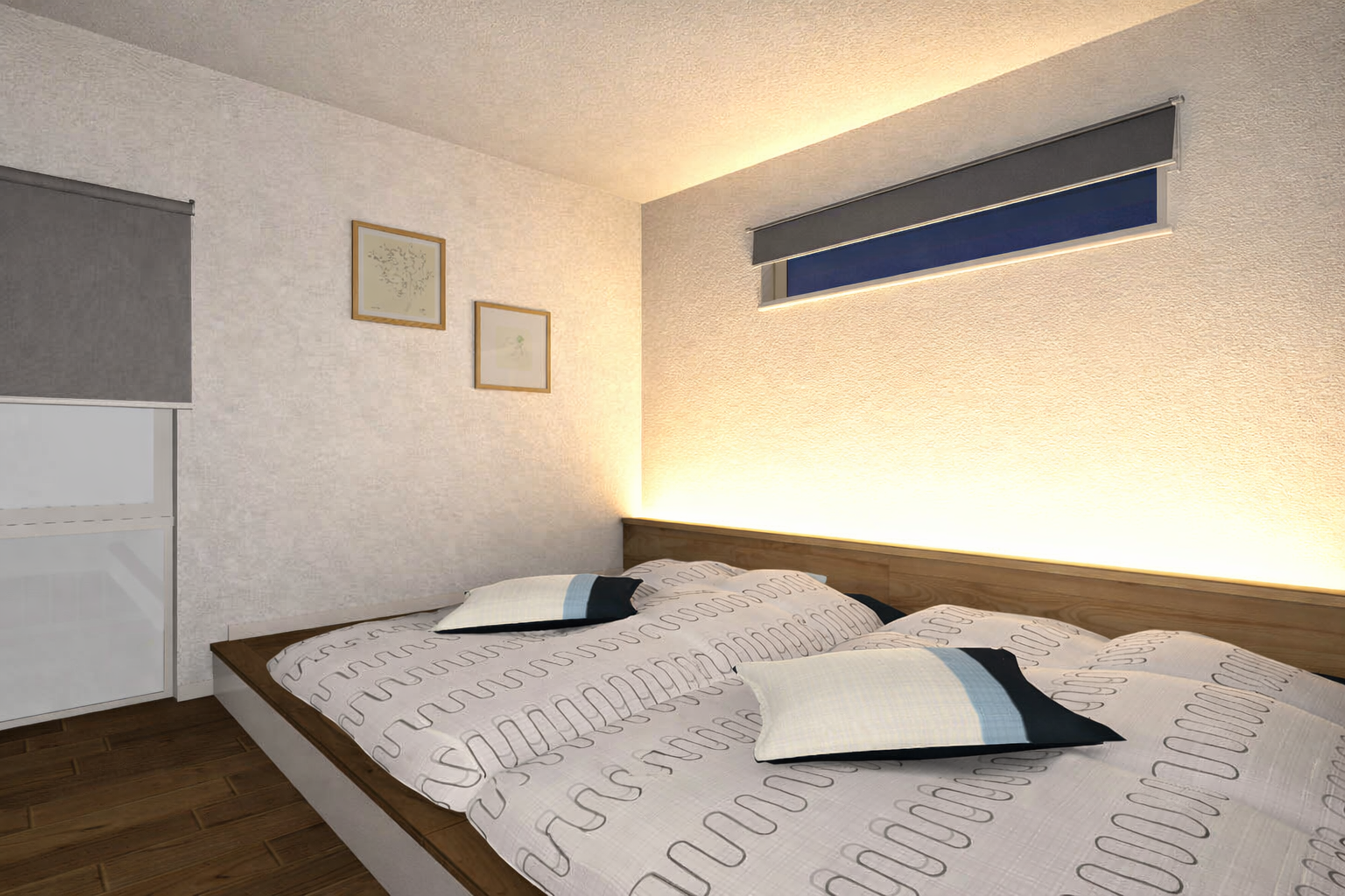 間接照明が安らぐ主寝室