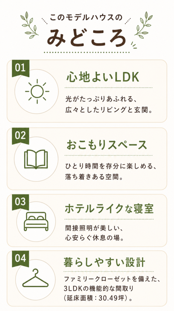 平屋モデルハウスの見どころ