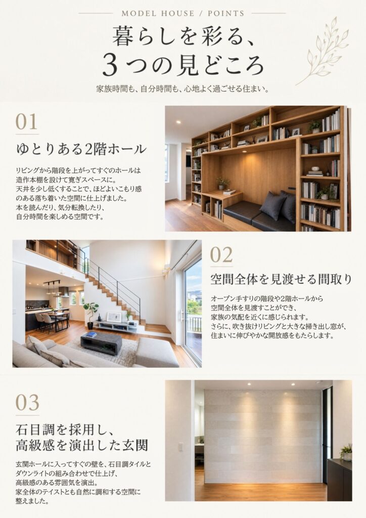 暮らしを彩る、3つの見どころ