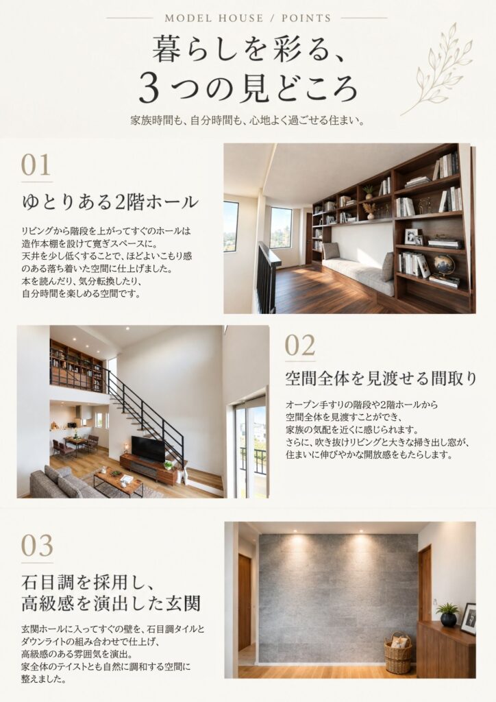 暮らしを彩る、3つの見どころ